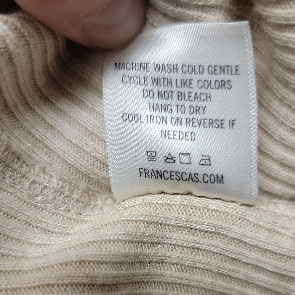 Harper Size SMALL 3/4 Sleeve Stretch Ribbed Sweater Dress In Color Baige - Picture 11 of 11
